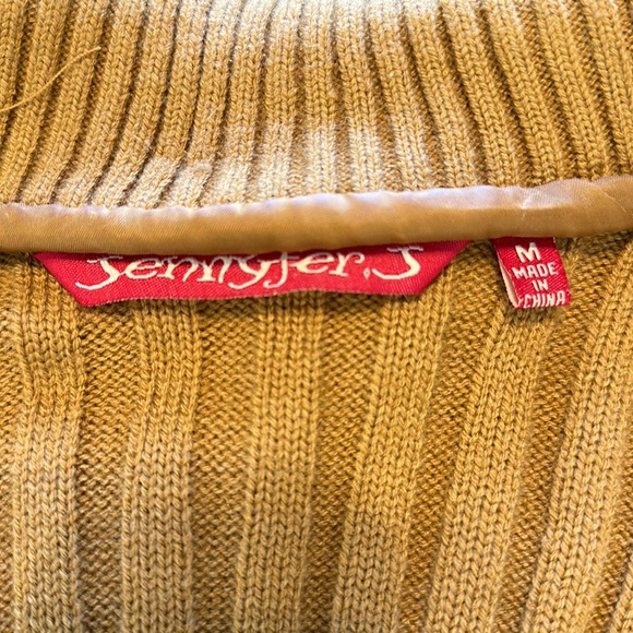 Vintage Jennifer J Y2K Genuine Fur Mustard Zip Jacket - Picture 5 of 6